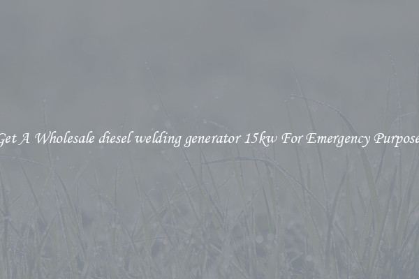 Get A Wholesale diesel welding generator 15kw For Emergency Purposes