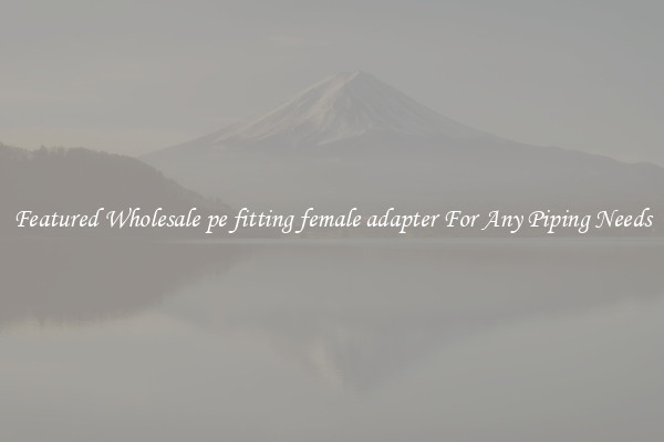 Featured Wholesale pe fitting female adapter For Any Piping Needs