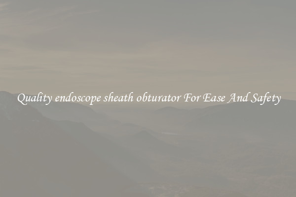 Quality endoscope sheath obturator For Ease And Safety