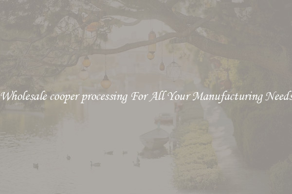 Wholesale cooper processing For All Your Manufacturing Needs