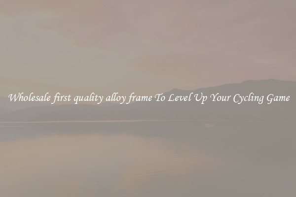 Wholesale first quality alloy frame To Level Up Your Cycling Game