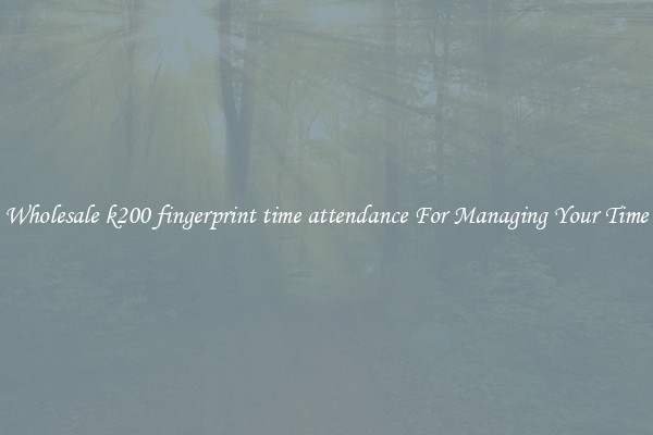 Wholesale k200 fingerprint time attendance For Managing Your Time