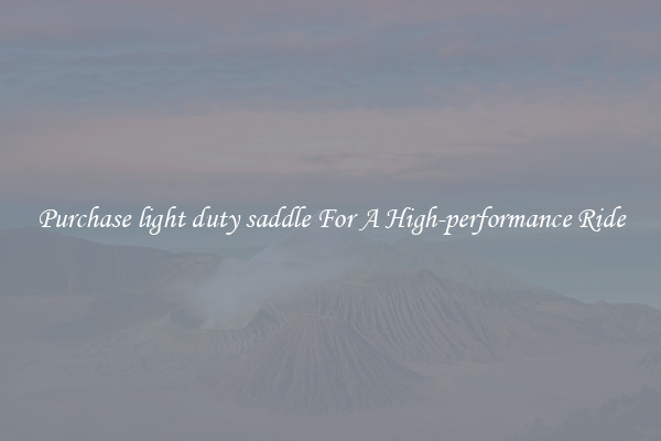 Purchase light duty saddle For A High-performance Ride