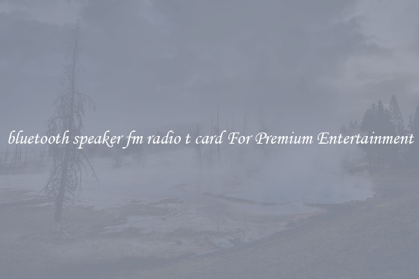 bluetooth speaker fm radio t card For Premium Entertainment