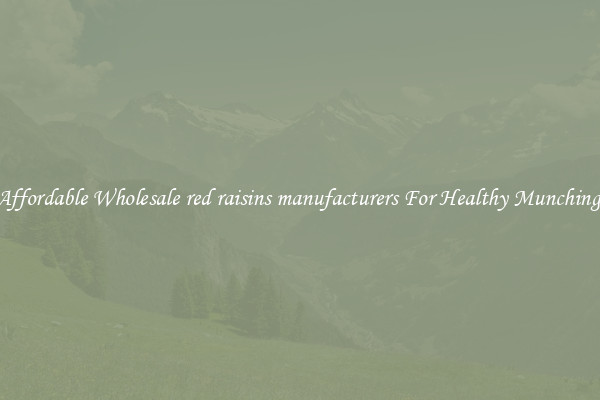 Affordable Wholesale red raisins manufacturers For Healthy Munching 